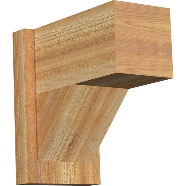Ekena Millwork Traditional Block Rough Sawn Outlooker, Western Red Cedar, 8"W x 14"D x 14"H OUT08X14X14TRA05RWR - main